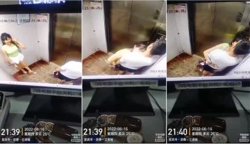 电梯有监控 这是常识，吃了什幺药 就那幺控制不住吗的!